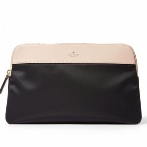 EUC Kate Spade Light Pink & Black Color Block Saffiano Leather Laptop Bag!